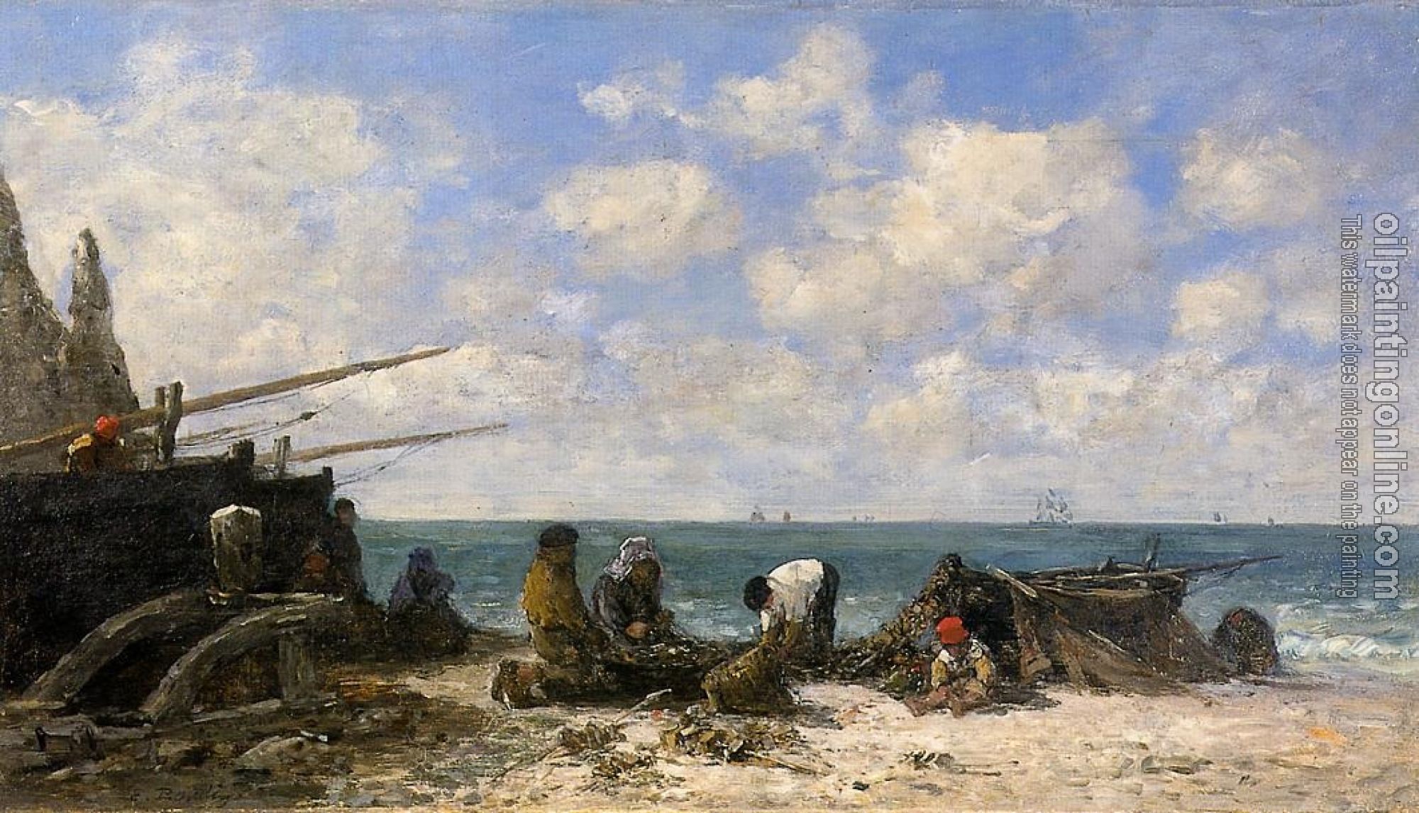 Boudin, Eugene - Etretat, Fishermen on the Beach